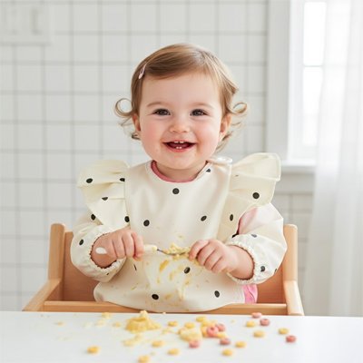 bavoir manche longue matiere impermeable 