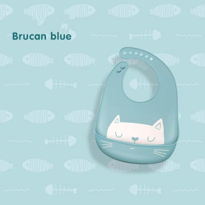 bavoir silicone chat bleu