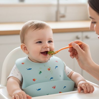 bavoir silicone design ergonomique ajustable