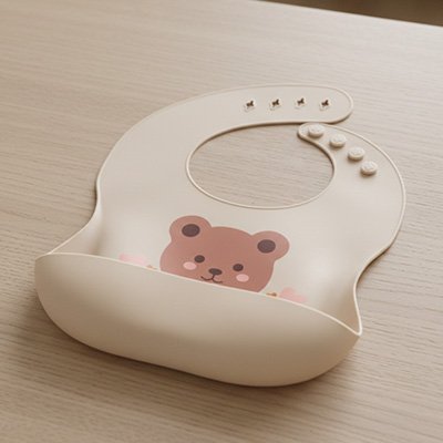 bavoir silicone motif ours adorable