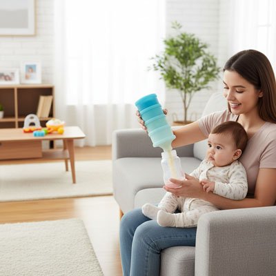 boite doseuse lait design compact et transportable