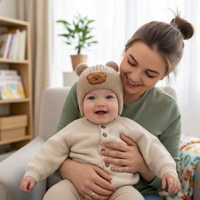 bonnet bebe en matiere naturelle