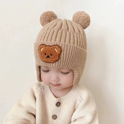 bonnet bebe ours kaki