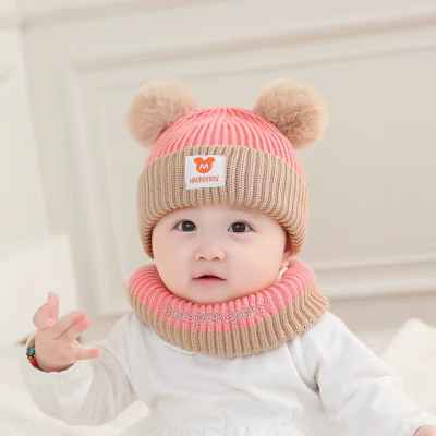 bonnet bebe rose beige
