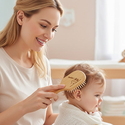 brosse cheveux pour bebe design ergonomique ovale