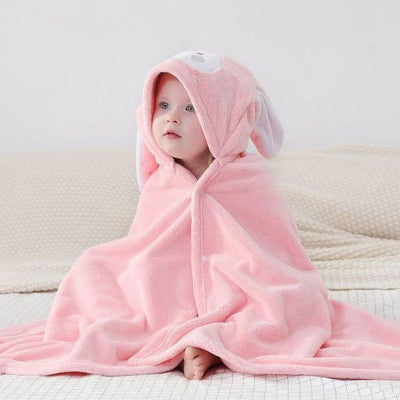 cape de bain bebe douceur absorbante rose
