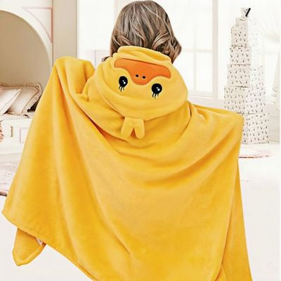 cape de bain bebe jaune vif