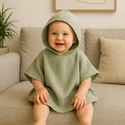 cape de bain bebe vert