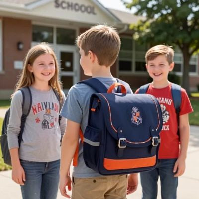 cartable enfants d ecole bleu orange