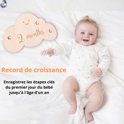 Carte bébé naissance en bois CARDS - bebemam.com