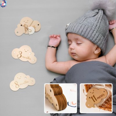 Carte bébé naissance en bois CARDS - bebemam.com