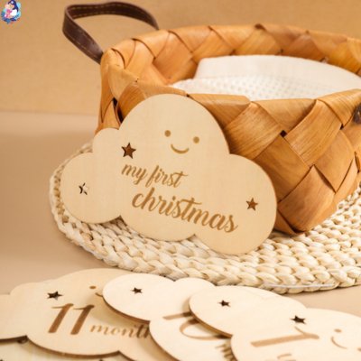 Carte bébé naissance en bois CARDS - bebemam.com