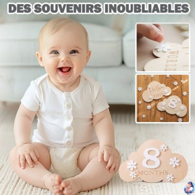 Carte bébé naissance en bois CARDS - bebemam.com