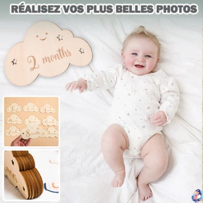 Carte bébé naissance en bois CARDS - bebemam.com