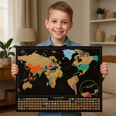 carte du monde a gratter​ design elegant