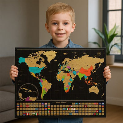 carte du monde a gratter​ educatif