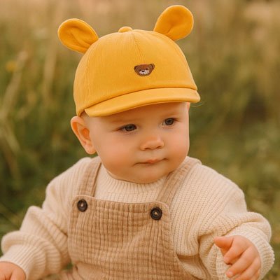 casquette bebe matiere cotelee douce