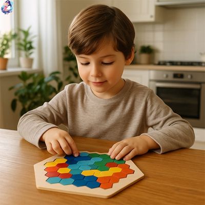 casse tete en bois tangram logique spaciale