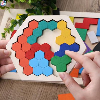 casse tete en bois tangram motricite fine