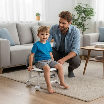 chaise enfant gris