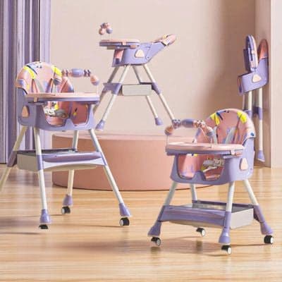  chaise haute inclinable rose violet