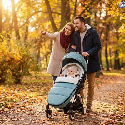 chanceliere poussette au parc d automne
