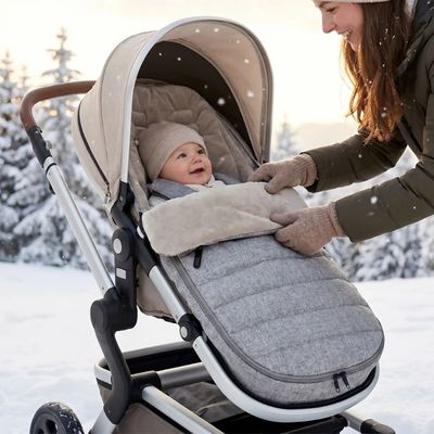chanceliere poussette promenade hiver

