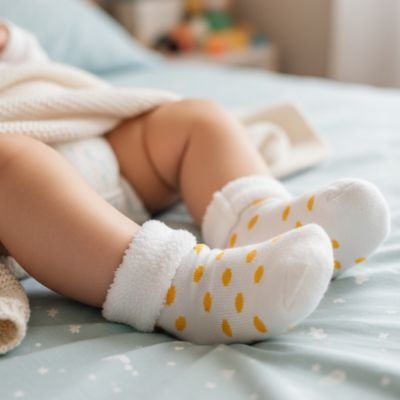 chaussette bebe design bicolore contraste