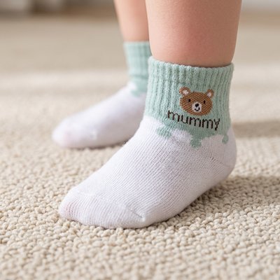 chaussettes bebe motif décoratif avec ourson