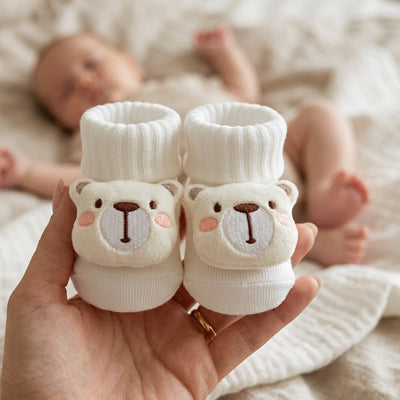chaussettes bebe ours blanc