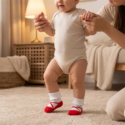 chaussettes bebe semelle avec motifs textures