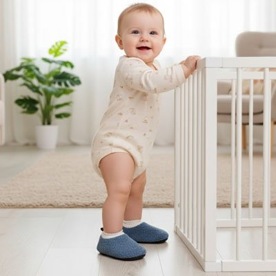 chausson bebe developpe sa proprioception et son equilibre