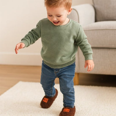 chausson bebe renfort au niveau des orteils et du talon 