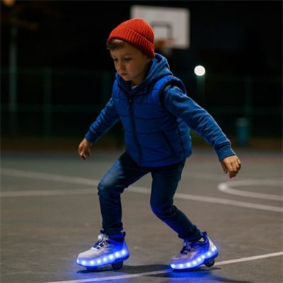 chaussure a roulette led multicolore