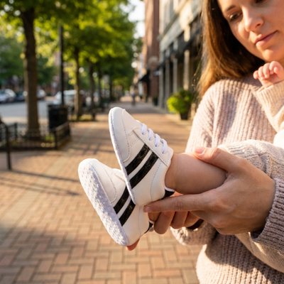 chaussure bebe bandes laterales contrastees