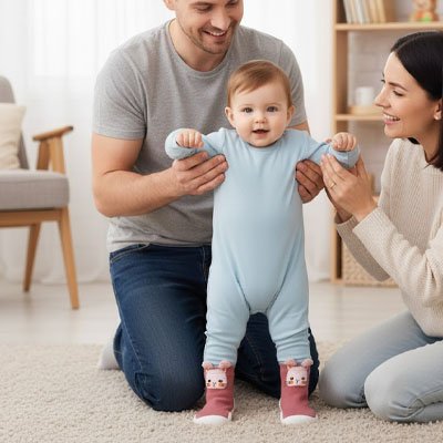 chaussure bebe materiaux souples et respirants