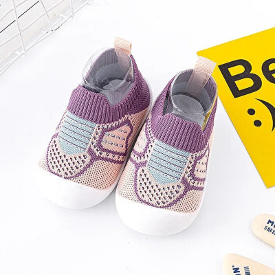 chaussures pour bebe en maille violet