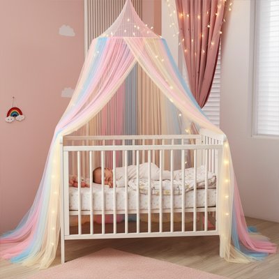ciel de lit feerique tulle multicouche