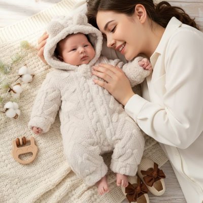 combinaison hiver pour bebe capuche integree avec oreilles