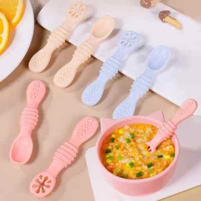 couvert bebe ergonomique silicone design colores