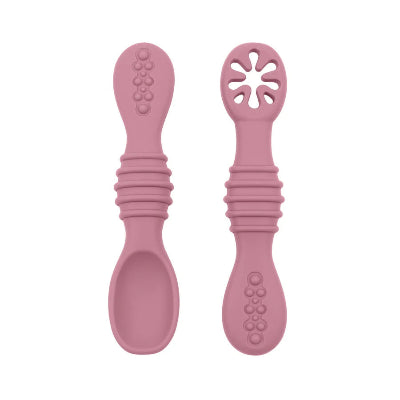 couvert bebe ergonomique silicone violet