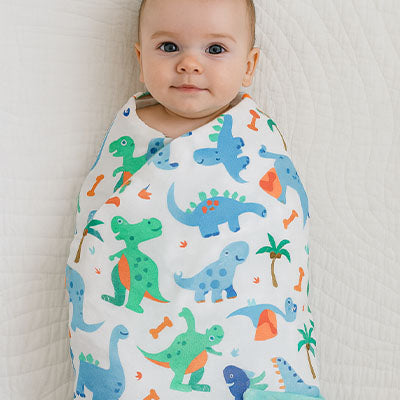 couverture bebe dinosaure vert
