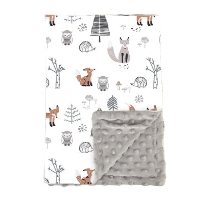 couverture bebe hibou renard