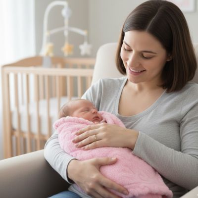 couverture bebe rose