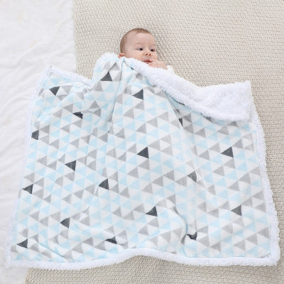 couverture bebe triangle bleu