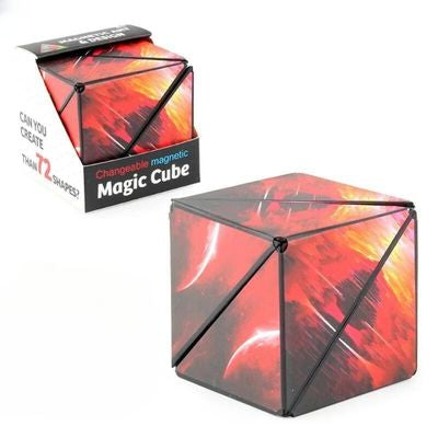 cube puzzle geometrique 3D rouge