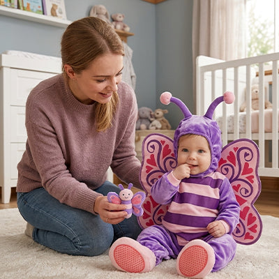 deguisement bebe violet