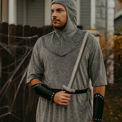 deguisement chevalier gris
