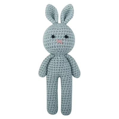 doudou lapin gris bleu
