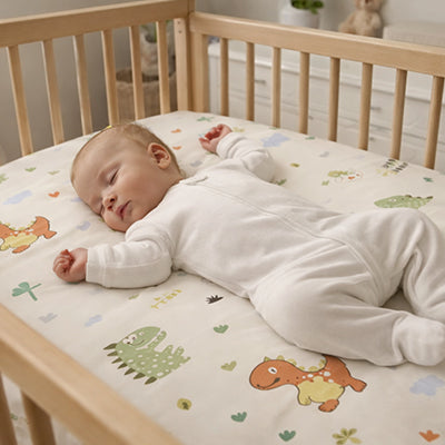 drap housse lit bebe dinosaures